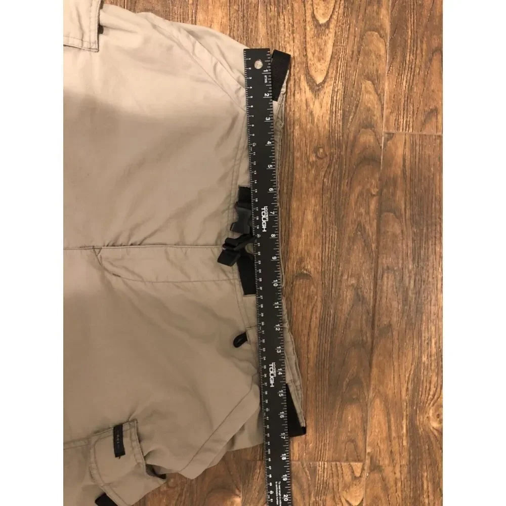 WOMENS REI TAN KHAKI CONVERTIBLE ZIP OFF‎ NYLON HIKING PANTS SHORTS UPF 50 SZ 14